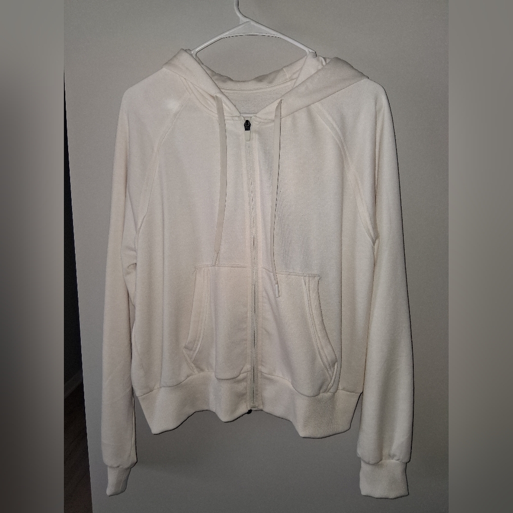 Women's Cream Zip-Up Hoodie